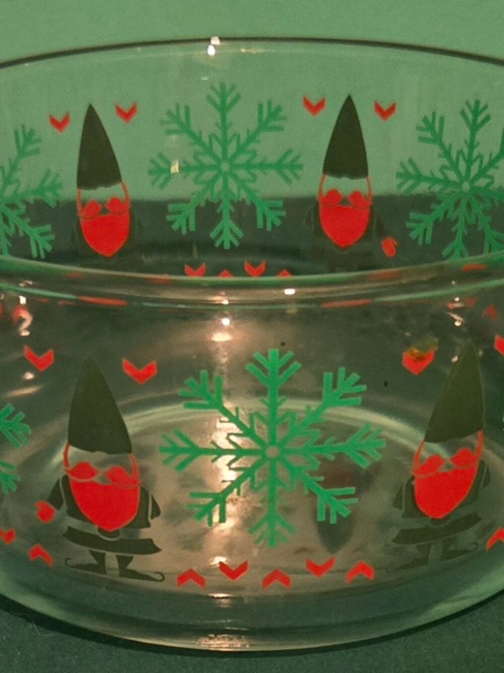 Pyrex Christmas 1 Qt Gnome Elf Storage Bowl - Employee Appreciation 2021- No Lid